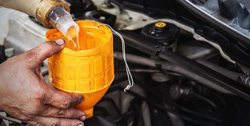 pouring engine fluid teays valley auto service